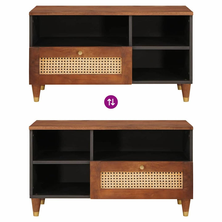 TV-skab Brun 80 x 33,5 x 46 cm Massivt mangotræ