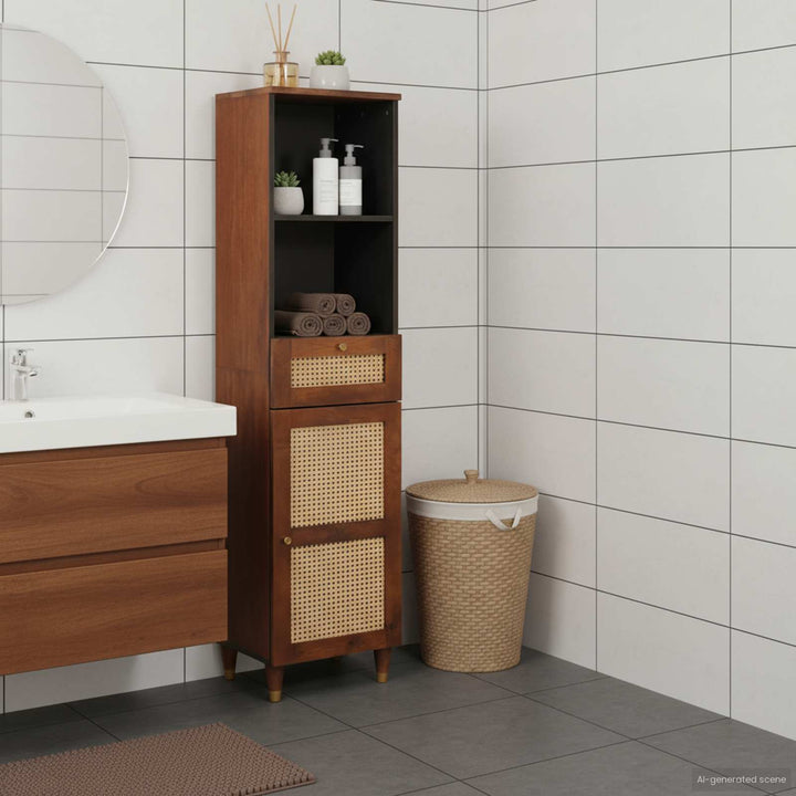 Sideboard med skuffe Brun 38 x 33,5 x 160 cm Massivt mangotræ