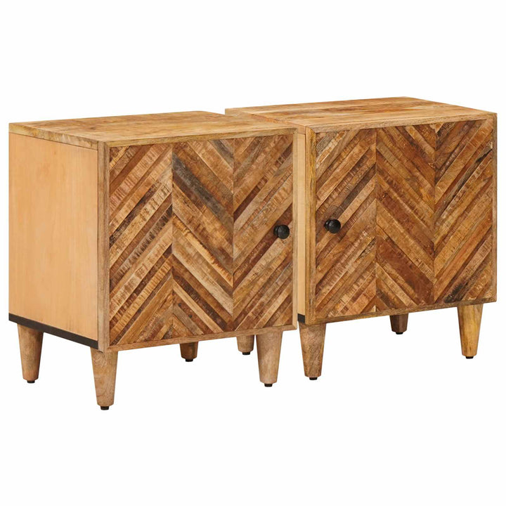 Sengebord 2 pcs Brun 40 x 33,5 x 46 cm Massivt mangotræ
