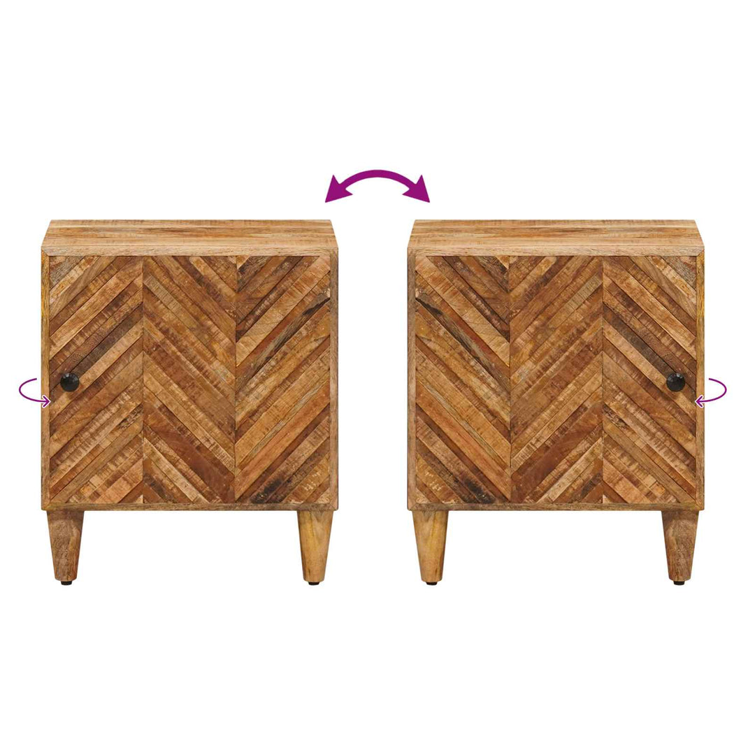 Sengebord 2 pcs Brun 40 x 33,5 x 46 cm Massivt mangotræ