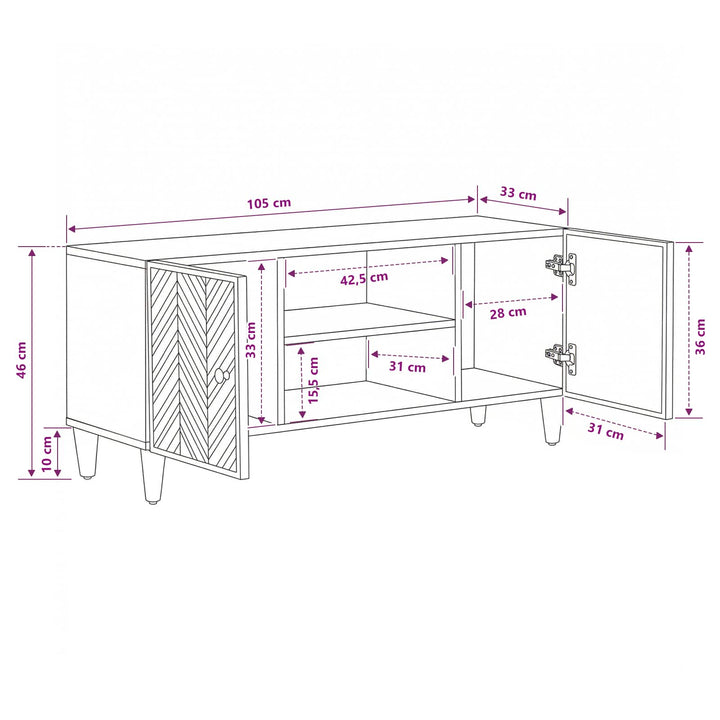 Opbevaringsskabe Brun 105 x 33,5 x 46 cm Massivt mangotræ