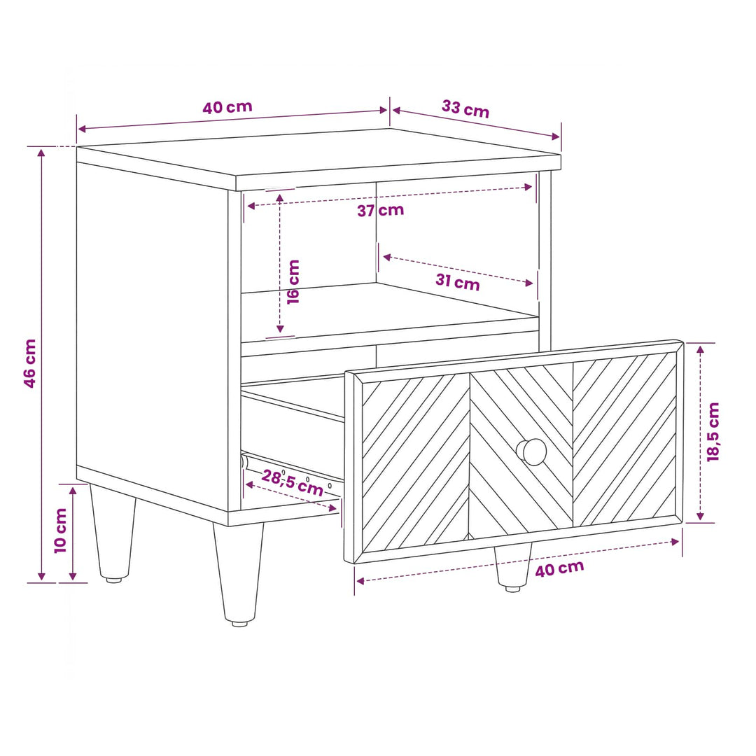 Sengebord 2 pcs Brun 50 x 33 x 60 cm Massivt mangotræ