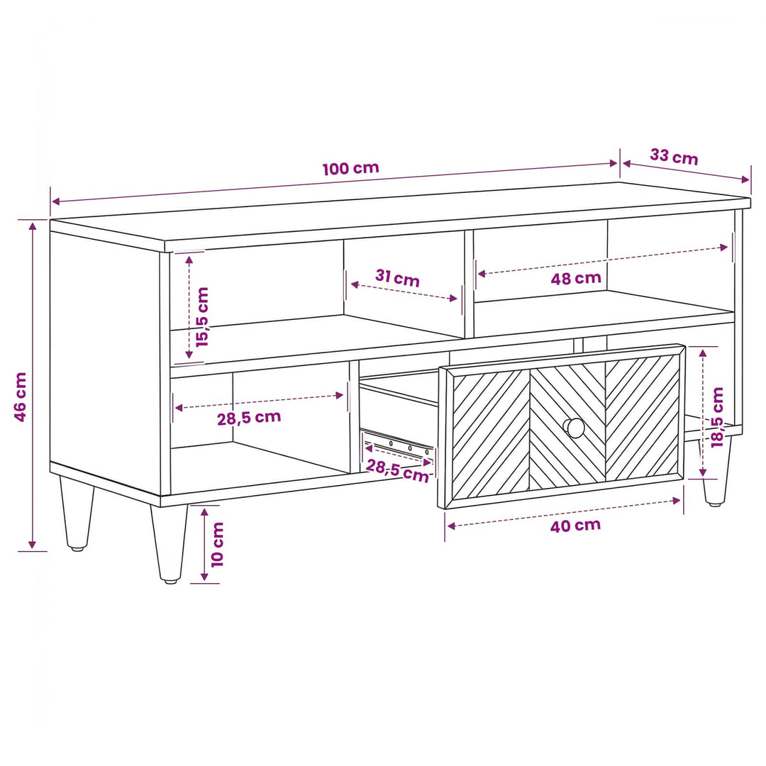 Opbevaringsskabe Brun 100 x 33,5 x 46 cm Massivt mangotræ