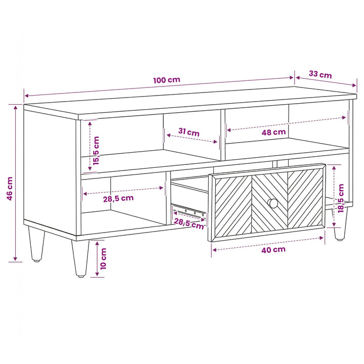 Opbevaringsskabe Brun 100 x 33,5 x 46 cm Massivt mangotræ