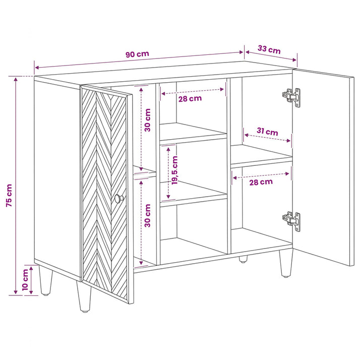 Opbevaringsskabe Brun 90 x 33,5 x 75 cm Massivt mangotræ