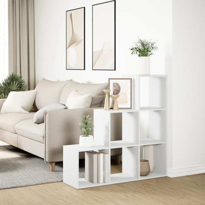 rumdelerreol 3-lags hvid 99x29x99 cm konstrueret træ