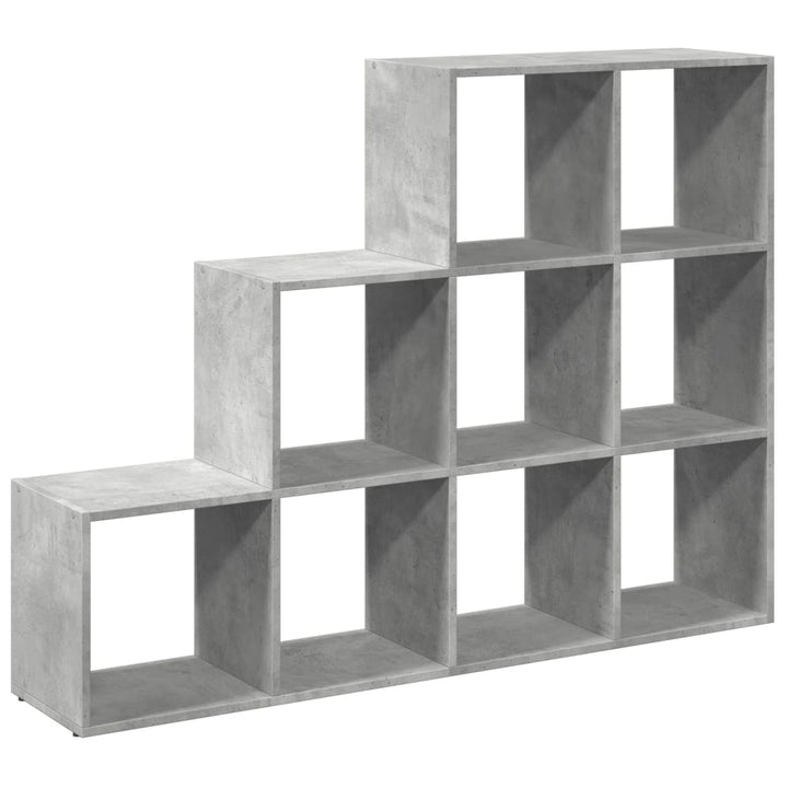 bogreol/rumdeler 137,5x29x103,5 cm konstrueret træ betongrå