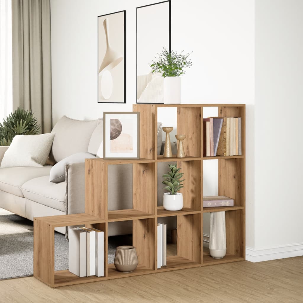 bogreol/rumdeler 137,5x29x103,5 cm konstrueret træ kunsteg