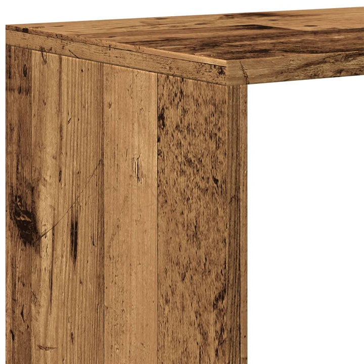 bogreol/rumdeler 123x29x123 cm 3 niveauer konstrueret træ