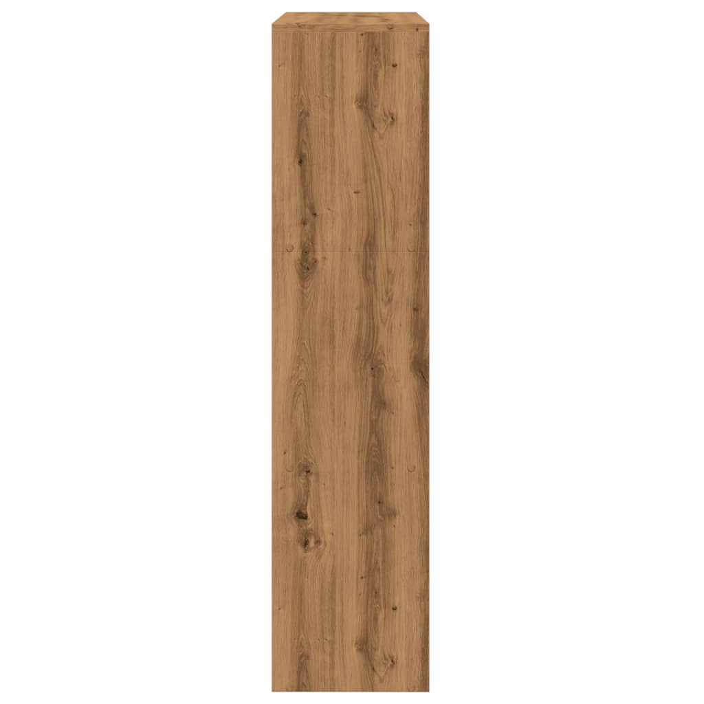 bogreol/rumdeler 123x29x123cm 3niveauer konstrueret træ kunsteg