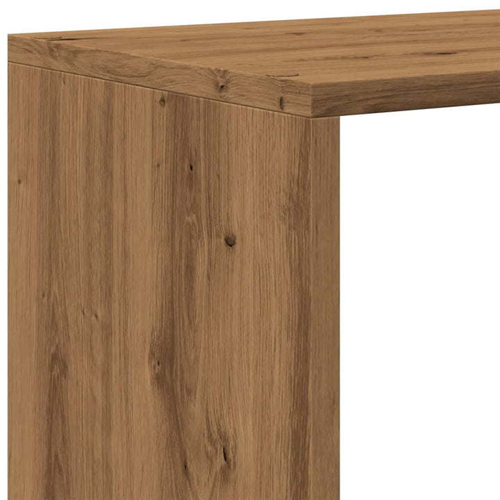 bogreol/rumdeler 123x29x123cm 3niveauer konstrueret træ kunsteg