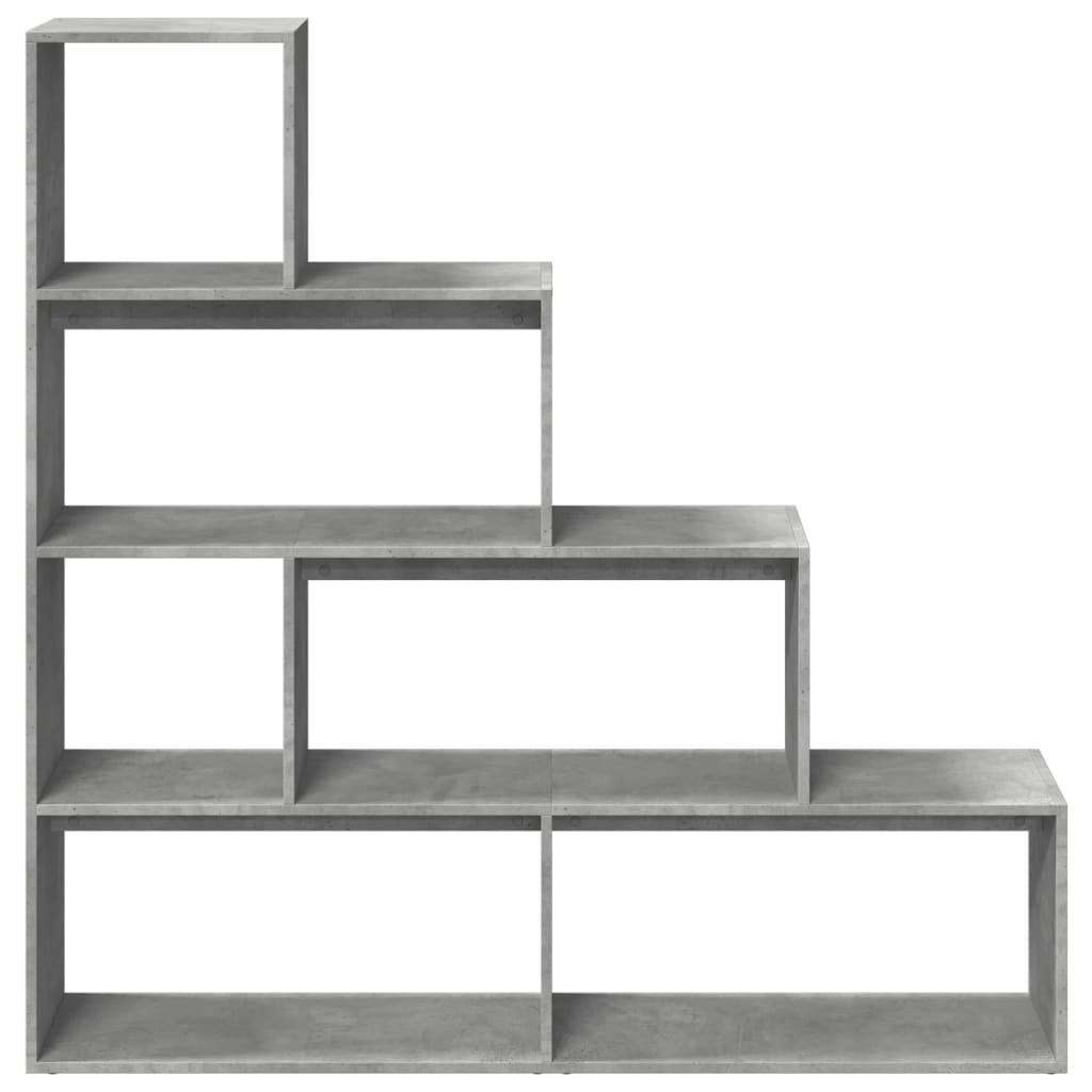 bogreol/rumdeler 143,5x29x143,5 cm konstrueret træ betongrå