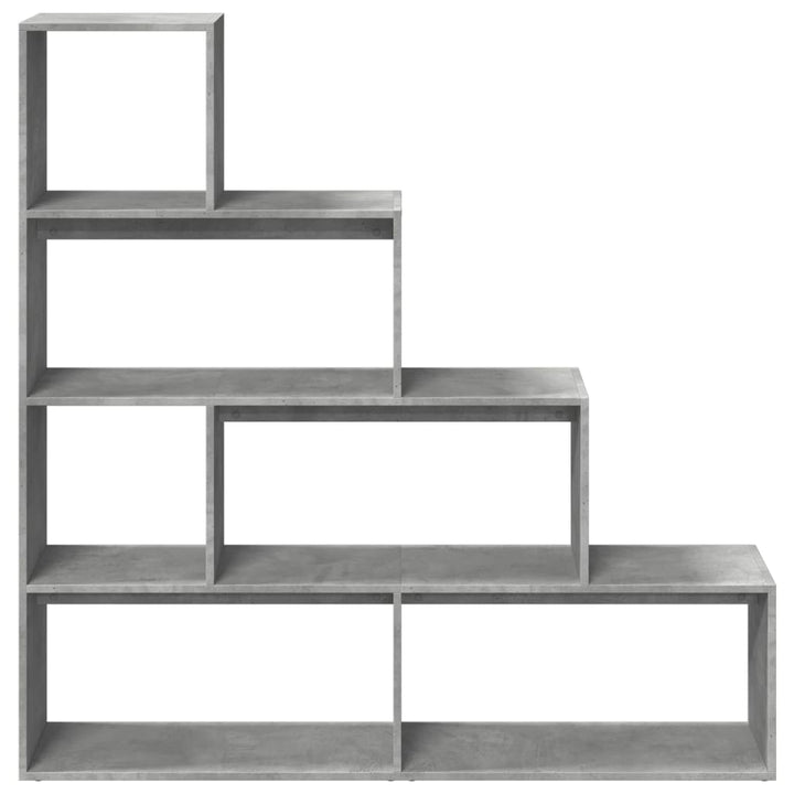 bogreol/rumdeler 143,5x29x143,5 cm konstrueret træ betongrå