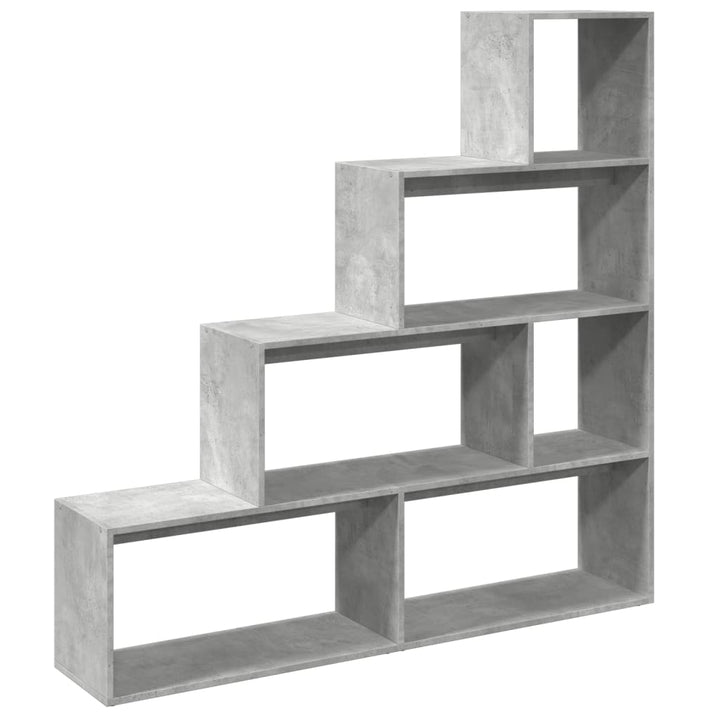 bogreol/rumdeler 143,5x29x143,5 cm konstrueret træ betongrå