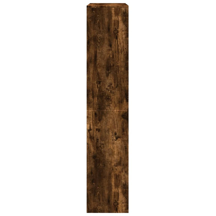 bogreol/rumdeler 143,5x29x143,5 cm konstrueret træ røget eg