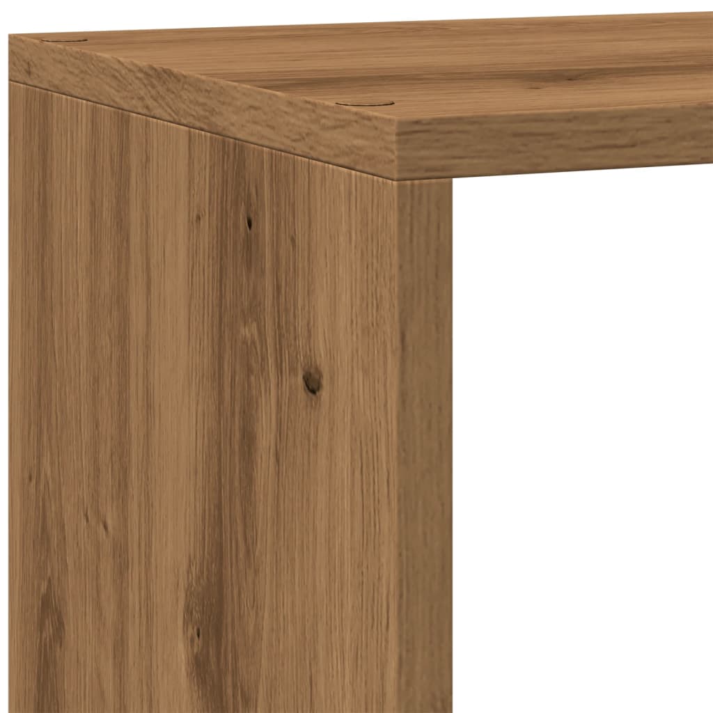 bogreol/rumdeler 143,5x29x143,5 cm konstrueret træ kunsteg
