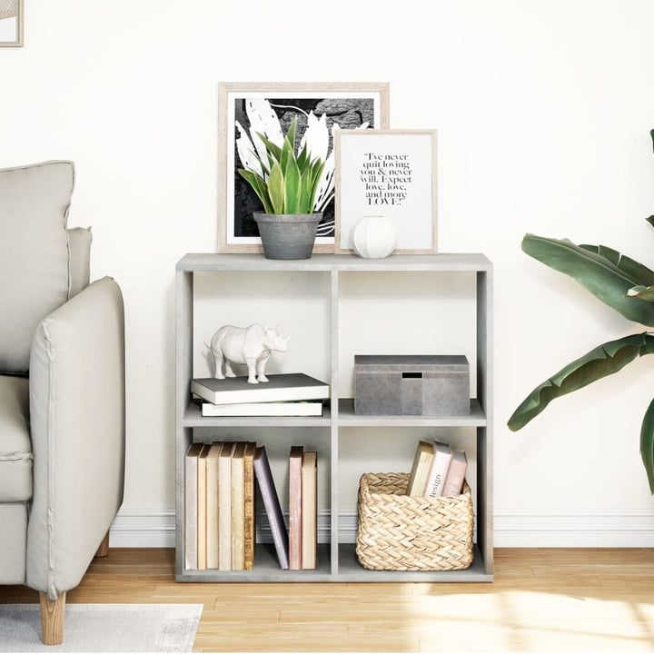 bogreol/rumdeler 69,5x29x69,5 cm konstrueret træ betongrå