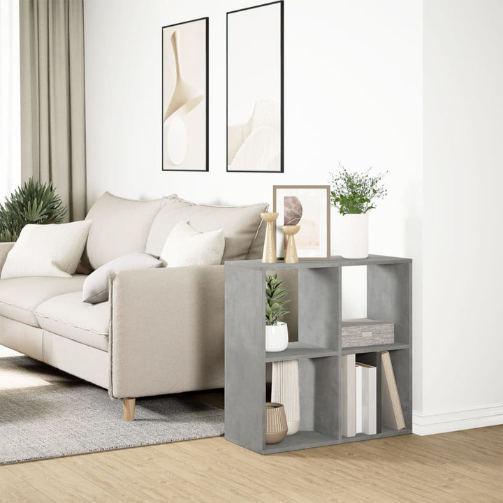 bogreol/rumdeler 69,5x29x69,5 cm konstrueret træ betongrå