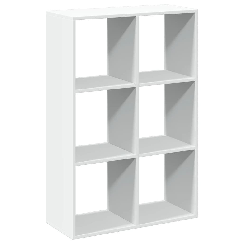 bogreol/rumdeler 69,5x29x103,5 cm konstrueret træ hvid