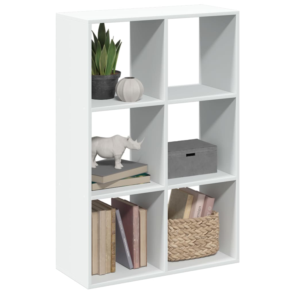 bogreol/rumdeler 69,5x29x103,5 cm konstrueret træ hvid