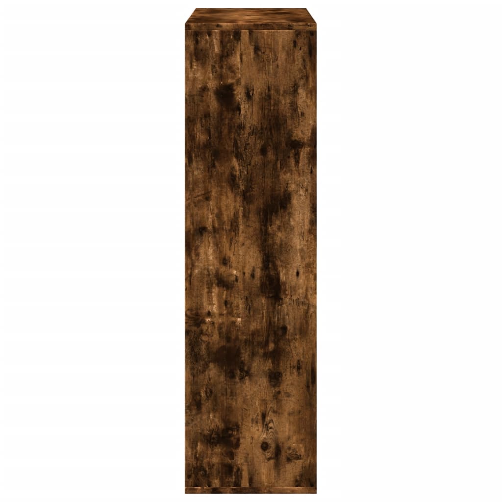 bogreol/rumdeler 69,5x29x103,5 cm konstrueret træ røget eg