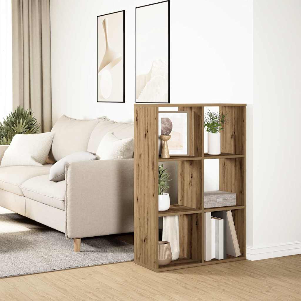 bogreol/rumdeler 69,5x29x103,5 cm konstrueret træ kunsteg