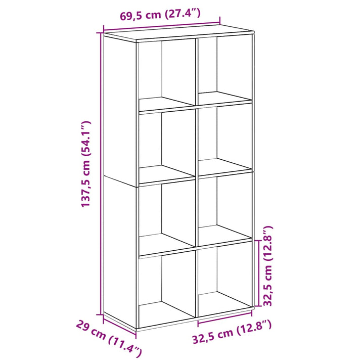 rumdelerreol hvid 69,5x29x137,5 cm konstrueret træ