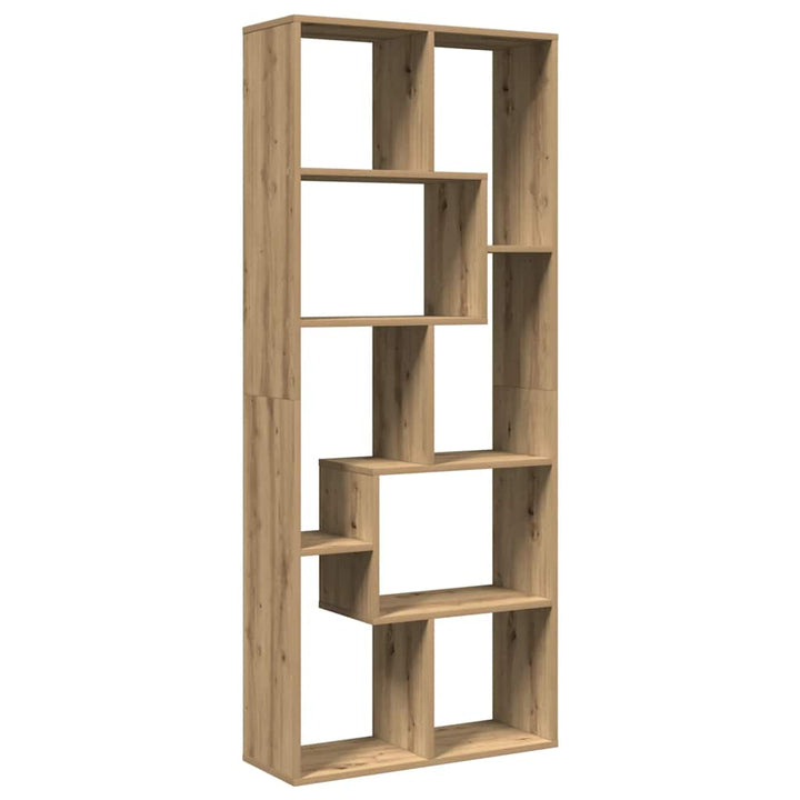 bogreol/rumdeler 67x25x161,5 cm konstrueret træ kunsteg