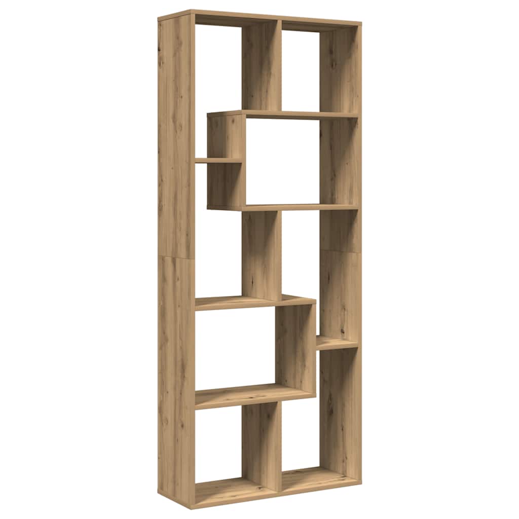 bogreol/rumdeler 67x25x161,5 cm konstrueret træ kunsteg