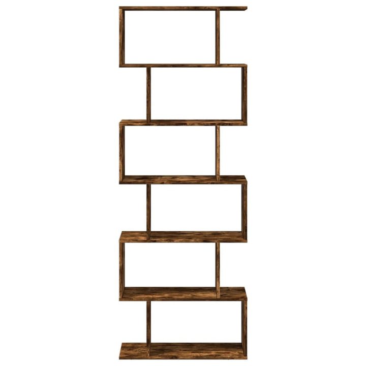 bogreol/rumdeler 70x24x193 cm 6 niveauer konstrueret træ