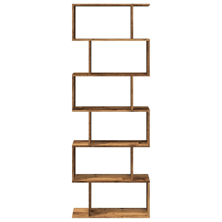 bogreol/rumdeler 70x24x193 cm 6 niveauer konstrueret træ