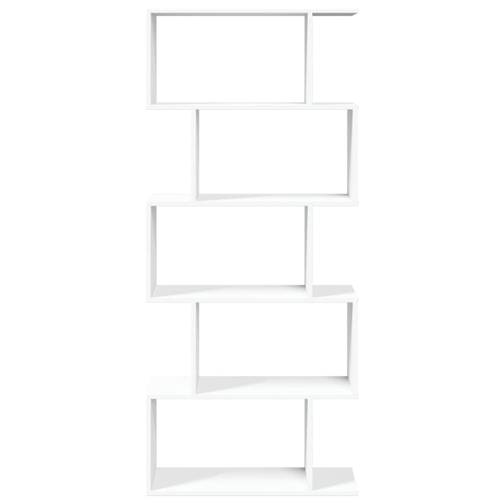 rumdelerreol 5-lags hvid 70x24x161 cm konstrueret træ