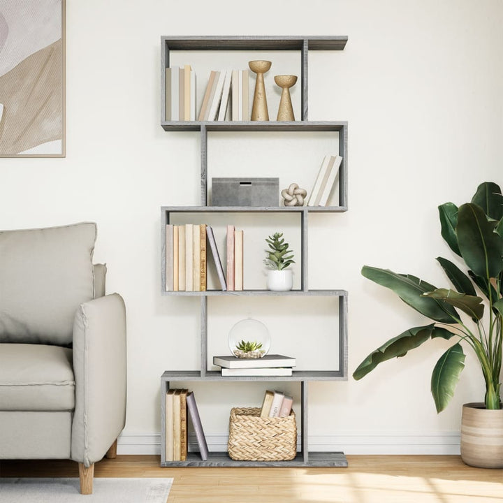 bogreol/rumdeler 70x24x161 cm 5 niveauer konstrueret træ