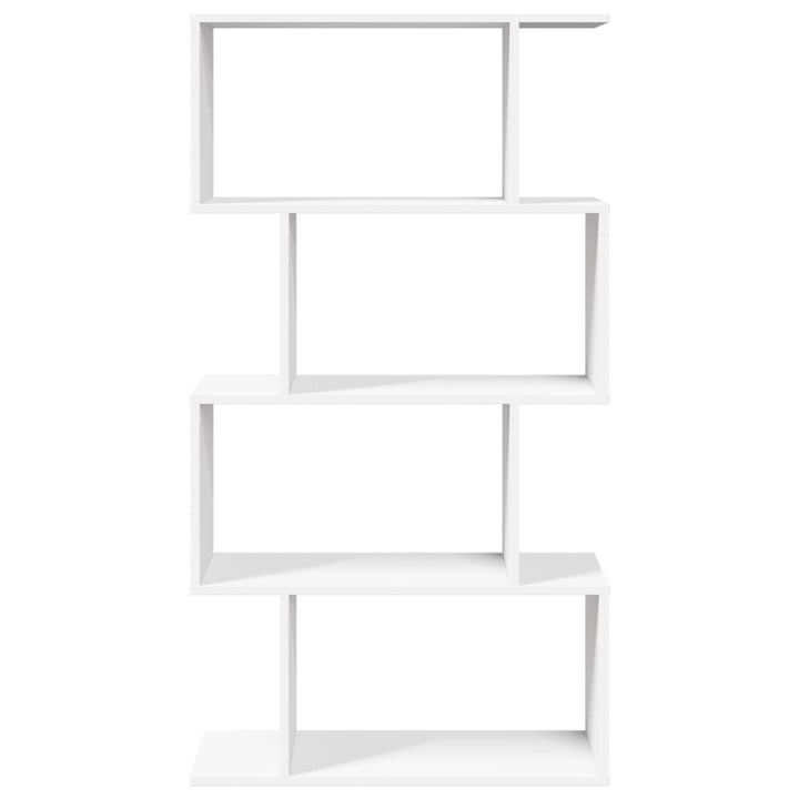 rumdelerreol 4-lags hvid 70x24x129 cm konstrueret træ
