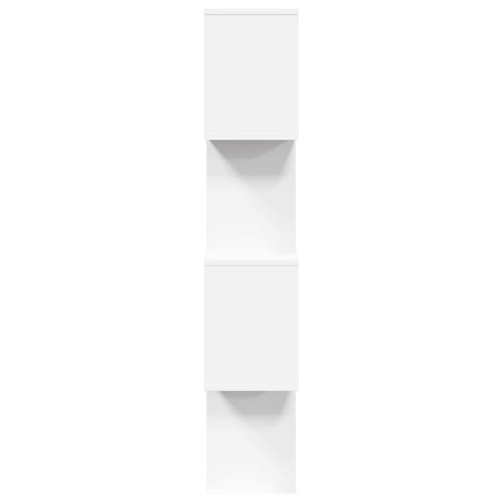 rumdelerreol 4-lags hvid 70x24x129 cm konstrueret træ