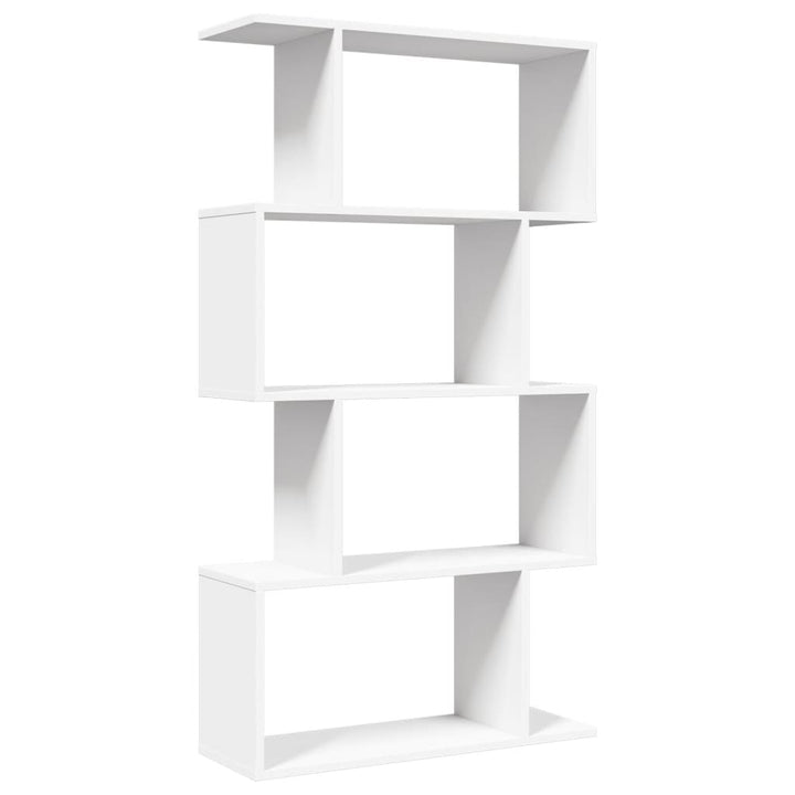 rumdelerreol 4-lags hvid 70x24x129 cm konstrueret træ