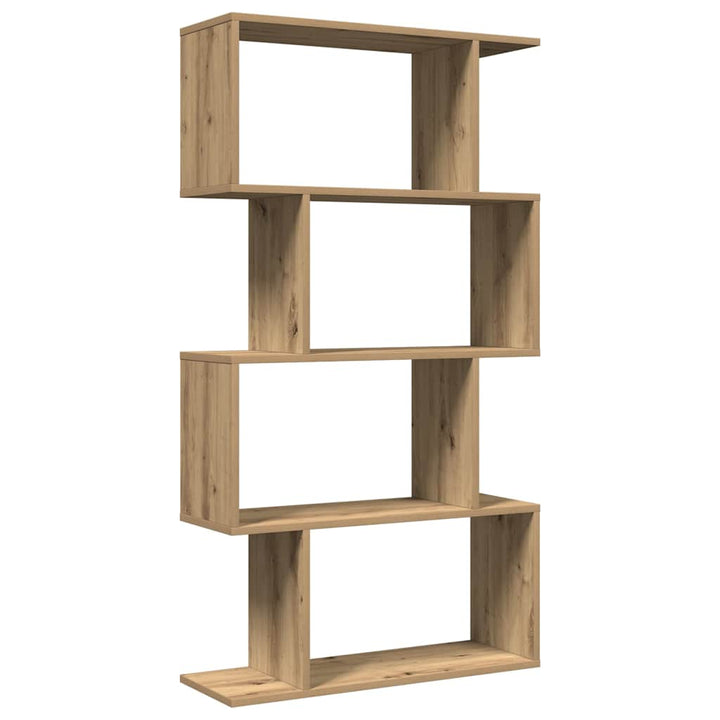 bogreol/rumdeler 70x24x129cm 4 niveauer konstrueret træ kunsteg