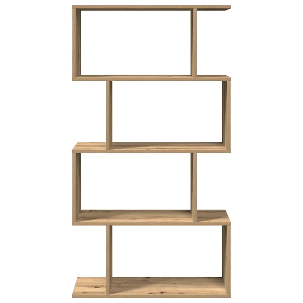 bogreol/rumdeler 70x24x129cm 4 niveauer konstrueret træ kunsteg