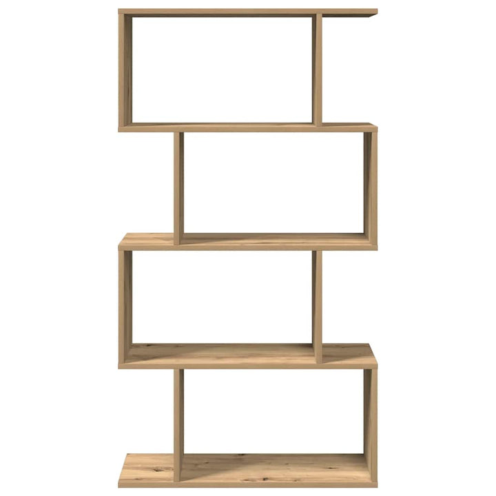 bogreol/rumdeler 70x24x129cm 4 niveauer konstrueret træ kunsteg