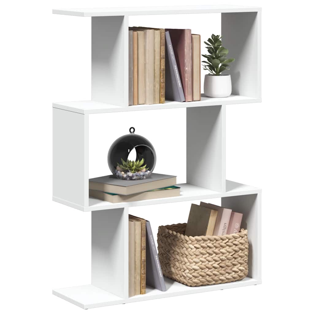 rumdelerreol 3-lags hvid 70x24x97 cm konstrueret træ