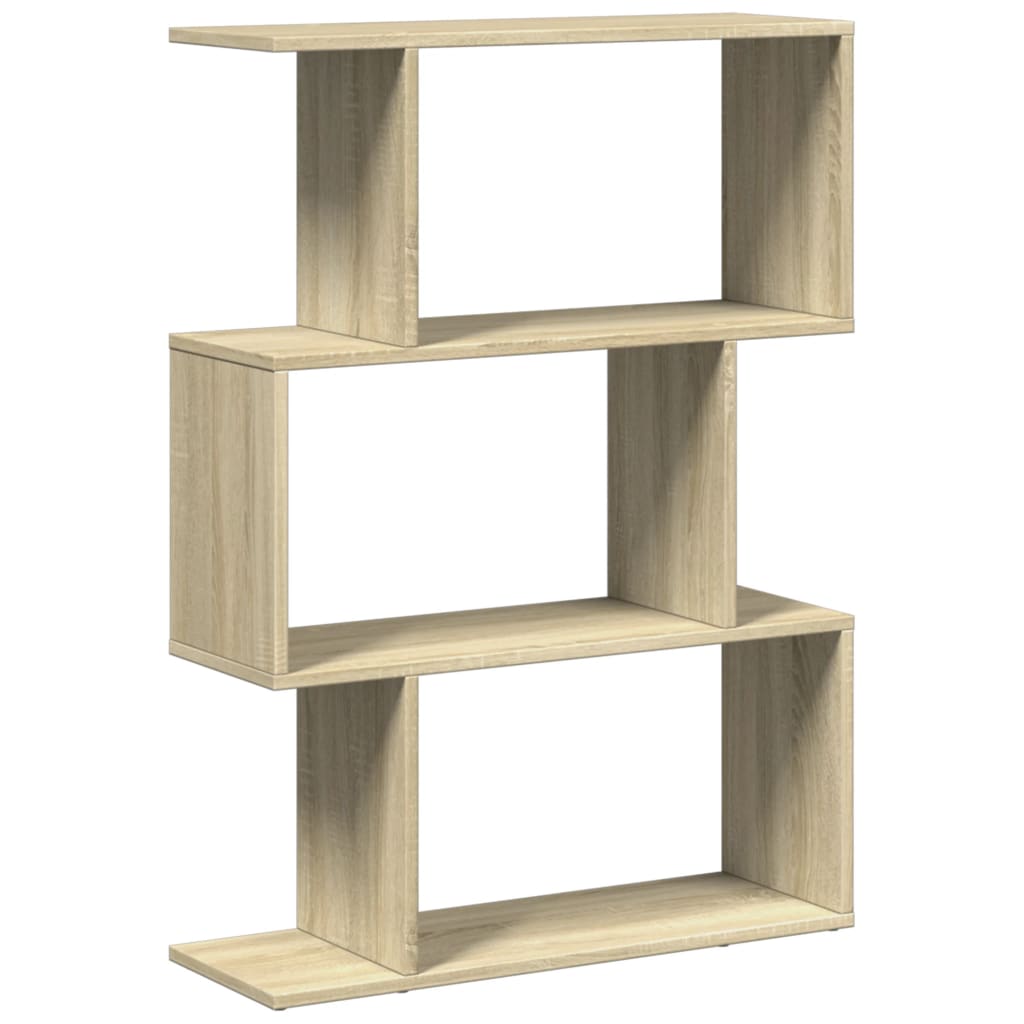 bogreol/rumdeler 70x24x97cm 3niveauer konstrueret træ sonoma-eg
