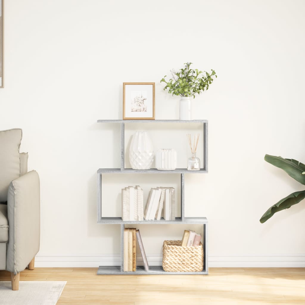 bogreol/rumdeler 70x24x97 cm 3 niveauer konstrueret træ