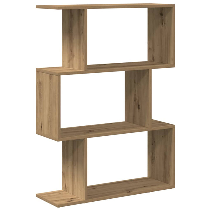 bogreol/rumdeler 70x24x97 cm 3 niveauer konstrueret træ kunsteg