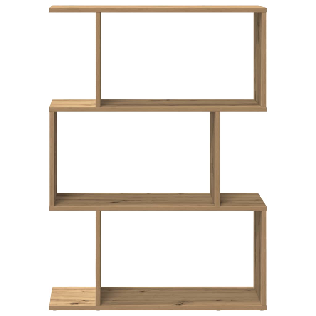 bogreol/rumdeler 70x24x97 cm 3 niveauer konstrueret træ kunsteg