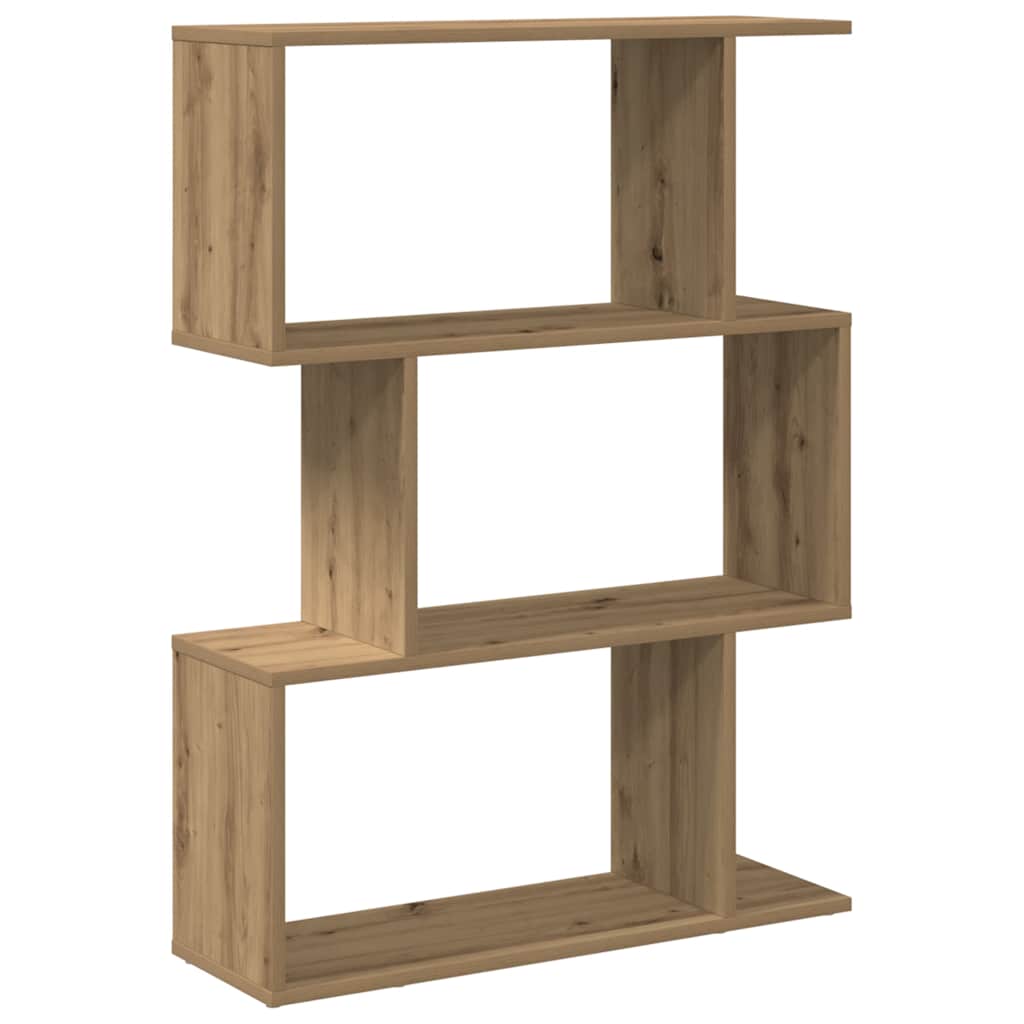 bogreol/rumdeler 70x24x97 cm 3 niveauer konstrueret træ kunsteg