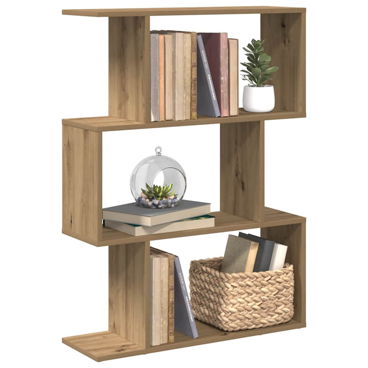 bogreol/rumdeler 70x24x97 cm 3 niveauer konstrueret træ kunsteg