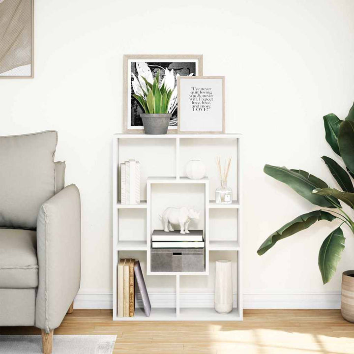 bogreol hvid 63x20x90 cm konstrueret træ