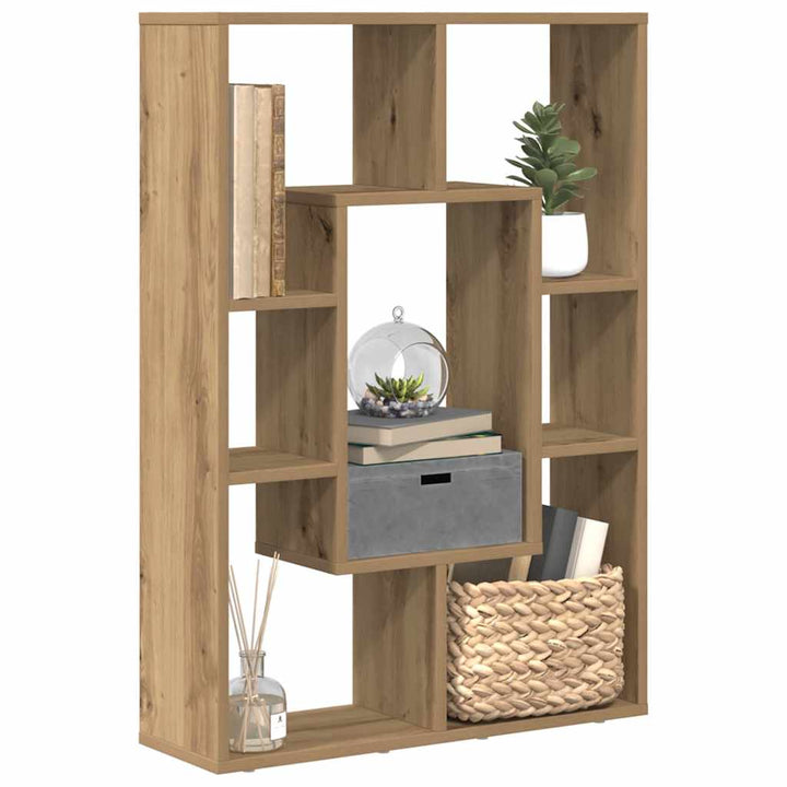 bogreol 63x20x90 cm konstrueret træ egetræsfarve