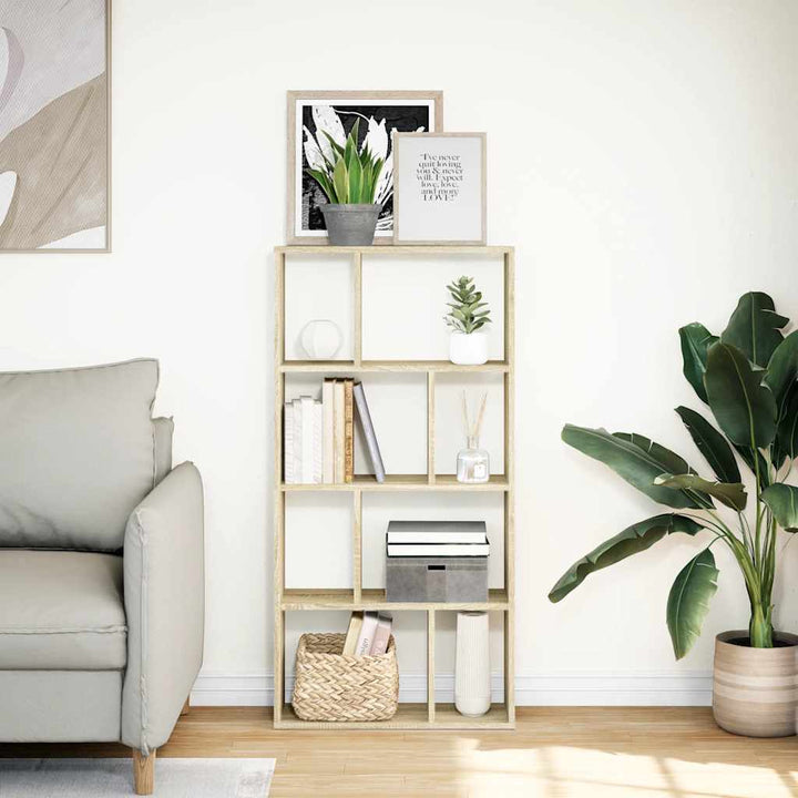 bogreol 60x20x120,5 cm konstrueret træ sonoma-eg