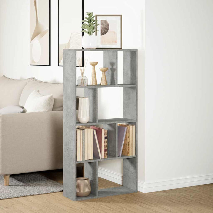 bogreol 60x20x120,5 cm konstrueret træ betongrå